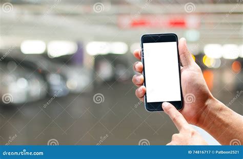 Hand Using Smartphone Mobile In The Vertical Position Stock Image