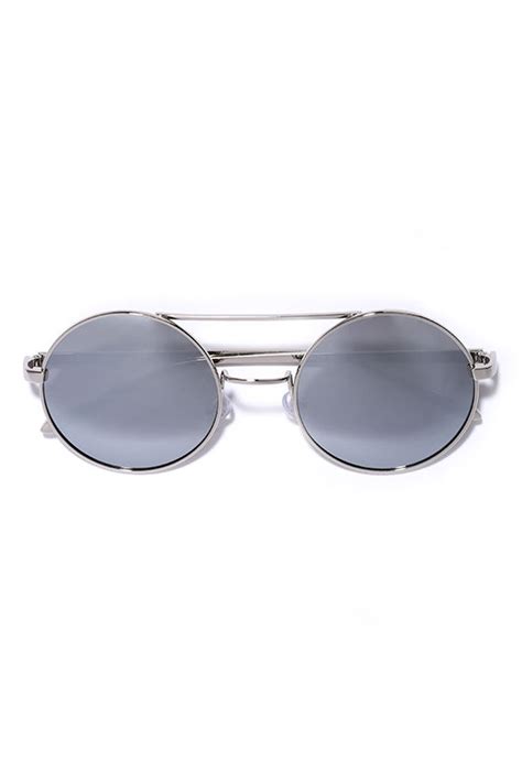 Cool Round Sunglasses Silver Sunglasses Mirrored Sunglasses 1600