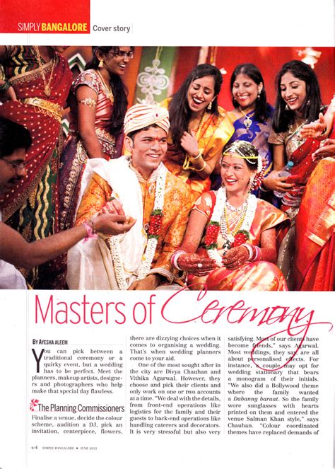 India Today Magazine Article Divya Vithika Wedding Planners