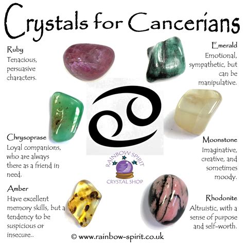 Birthstones For Cancerians And The Cancer Star Sign A Crystal Set By