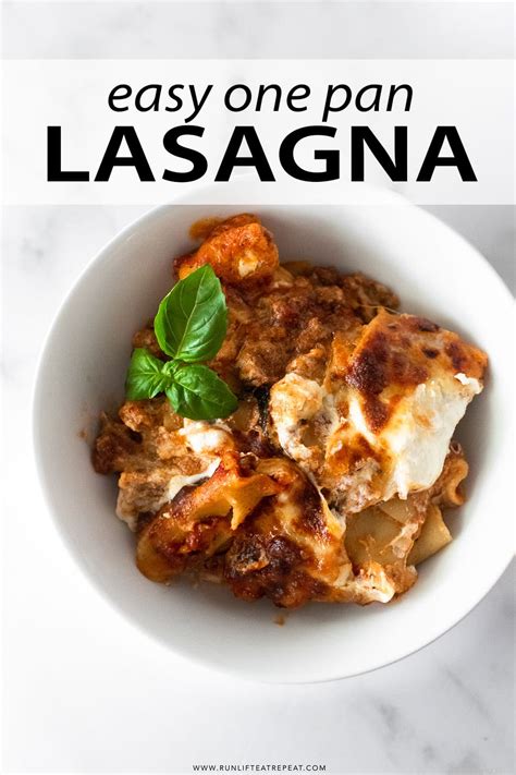 Super Easy One Pan Lasagna Recipe