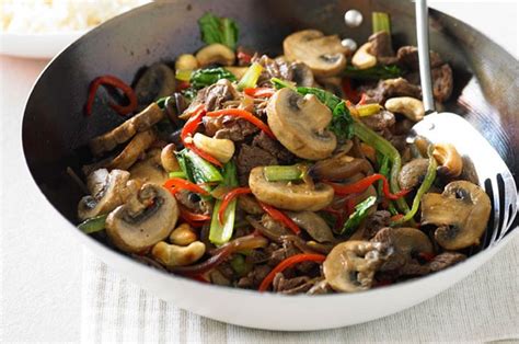 Australian Mushrooms Mushroom Beef And Cashew Stir Fry