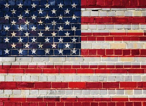 America Flag On A Brick Wall Stock Photo Image Of Patriotic Aged