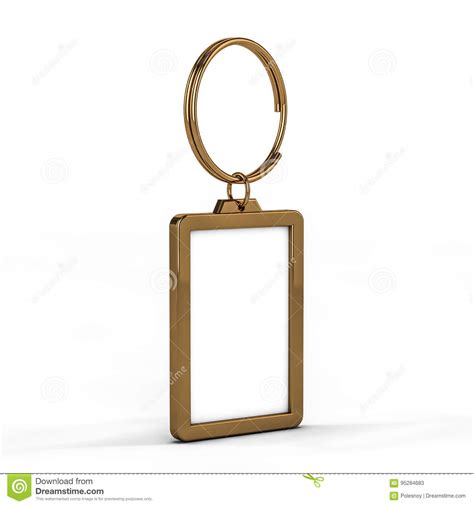blank gold keychain mockup stock illustration illustration  brand gift
