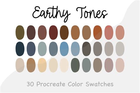 Earthy Tones Procreate Color Palette Afbeelding Door Picto Graphy