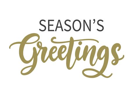 Seasons Greetings Lettering Text Banner Christmas Greeting Card With
