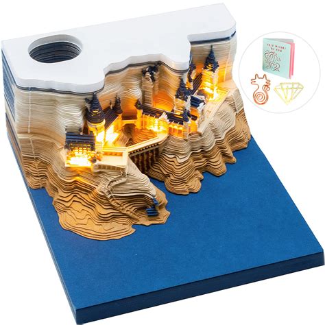 Buy Buladle 3D Memo Pad Magic Castle With Light 3D Art Notepad Paper