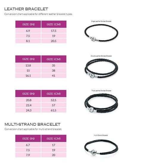 Bracelets Size Chart Bracelet Size Chart Bracelet Sizes Chart