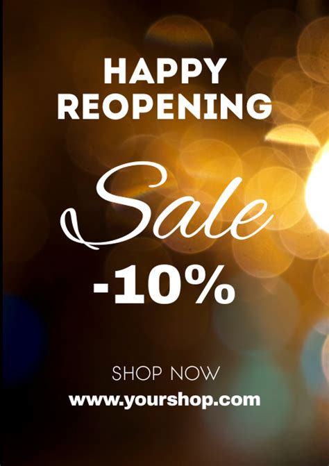 Happy Reopening Poster Flyer Gold Glam Template Postermywall