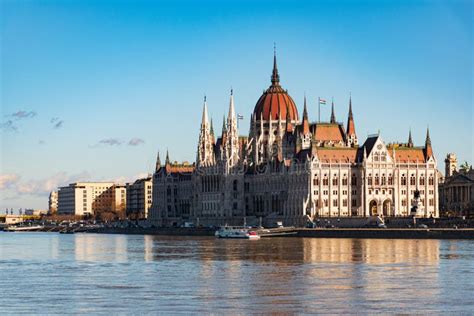 Budapest Hungarian Parliament Building In Budapest On Danube River