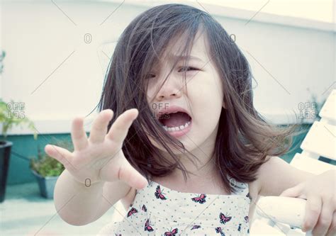 Little Girl Crying Portrait Offset Stock Photo Offset