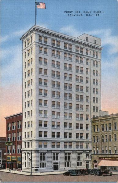 First National Bank Building Danville Il Postcard