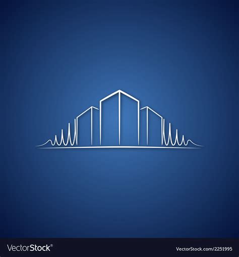 Architect Logo Over Blue Royalty Free Vector Image
