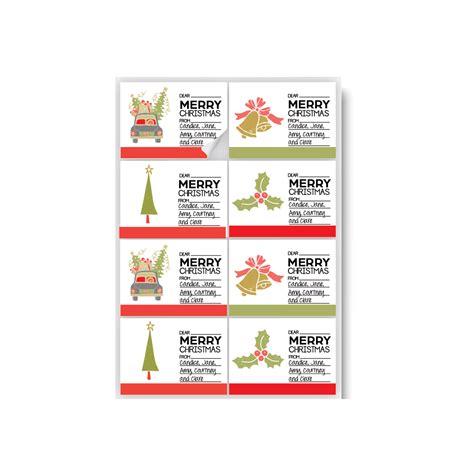 Merry Christmas Labels 8 Pack Of 32 Print My Labels