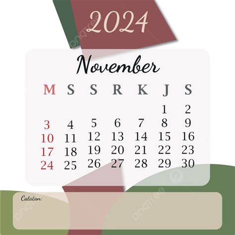 Noviembre Calendario Mensual Indonesio 2024 Diseño De Plantilla