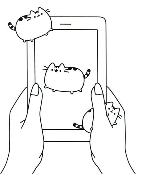 Stone tablets coloring page from ten commandments category. Pusheen Tablet Coloring Page | Pusheen coloring pages, Cat ...