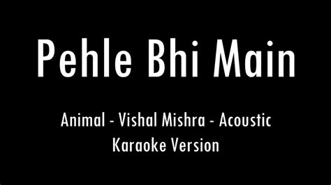 Pehle Bhi Main | Animal | Vishal Mishra | Karaoke With Lyrics | Only