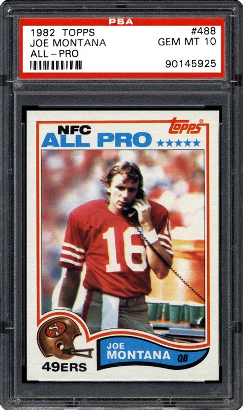 The priceguide.cards trading card database has prices achieved from actual card sales, not estimates. 1982 Topps Joe Montana (All-Pro) | PSA CardFacts™
