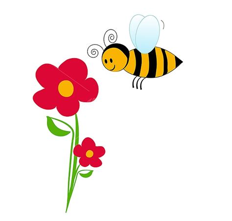 Flower And Bee Drawing Clip Art Library