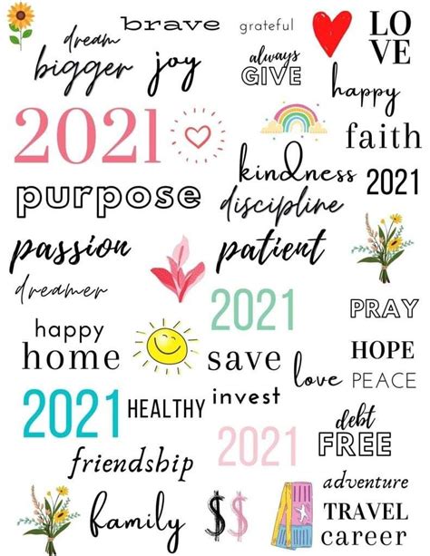 Free Printable Vision Board Words Customize Endlessly With Thousands Of