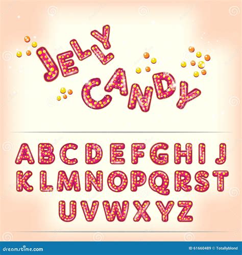 Comic Cartoon Jelly Candy Style Alphabet Stock Vector Illustration Of