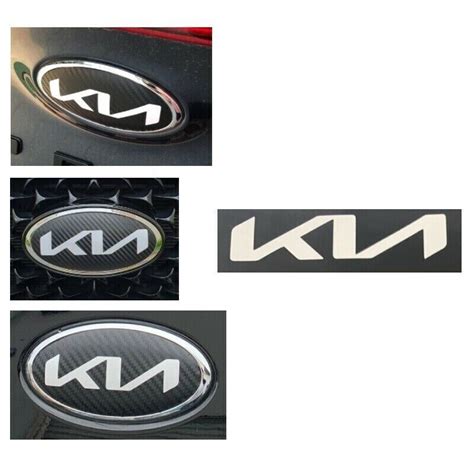 Emblem Sticker New Logo Kia Carbon Style 110mm X 56mm For Front Rear