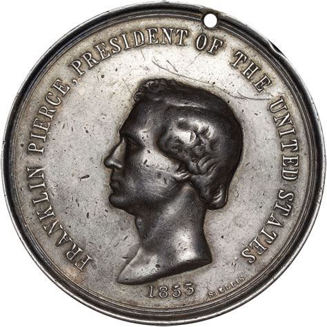 1853 Dated J Ip 33 Ar Franklin Pierce 64mm Ms Coin Explorer Ngc