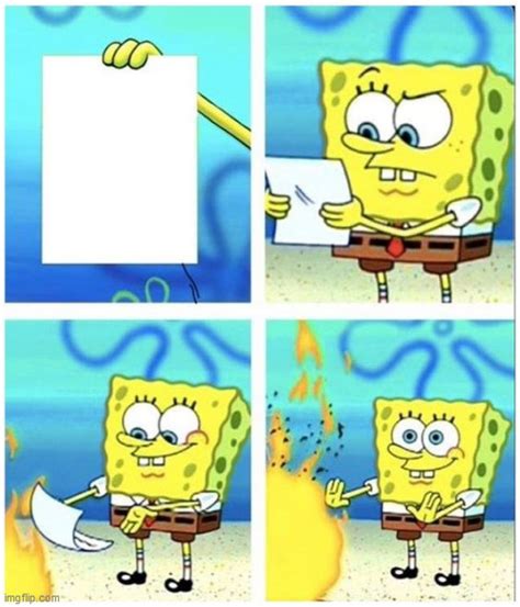 Spongebob Burning A Paper Imgflip