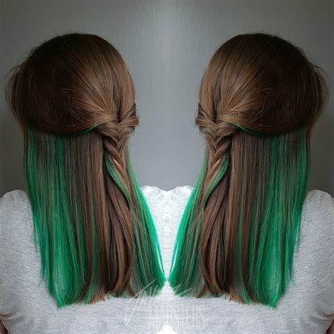 Brown Hair With Green Ombre