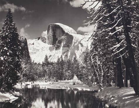 Ansel Adams 1902 1984 Half Dome Merced River Winter Yosemite