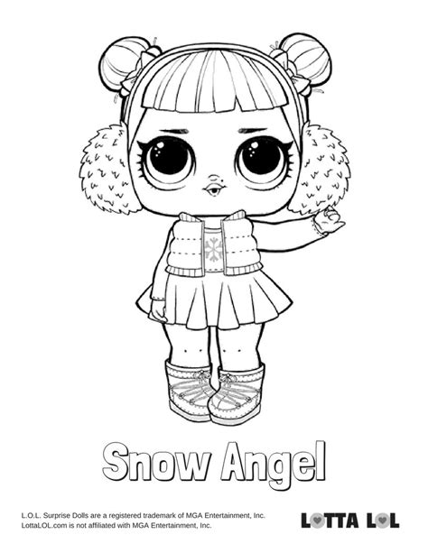 Snow Angel Coloring Page Lotta Lol Lol Dolls Cute Coloring Page