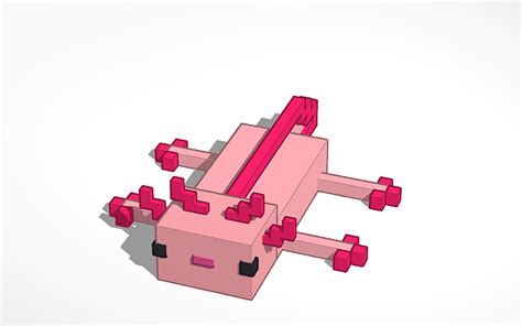 Minecraft Axolotl 3d Model Axolotl Concept Model For Minecraft