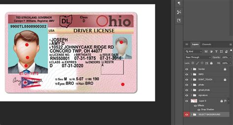 Ohio Driver License Psd Template E T Card Store Bd