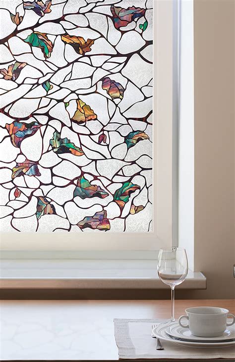 Window Film Visual Effect Textured Stained Glass Creates Privacy 24 X
