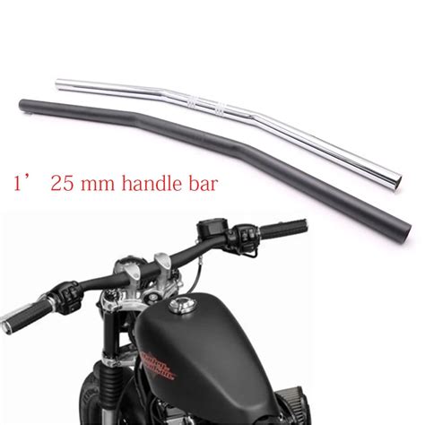 Motorcycle Handlebar 1 25mm Black Chrome Drag Straight Bar For Honda