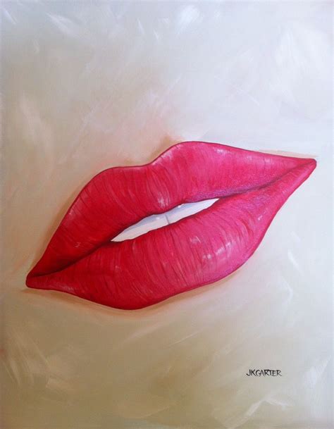 Lips Original Acrylic Painting On Canvas By Jkcarter Sold Canvas Painting Acrylic Painting
