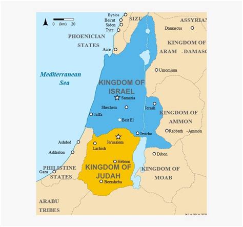Download Kingdoms Of Israel And Judah Map 830 Transparent Png