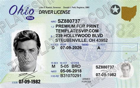 Ohio Oh Drivers License Psd Template Download 2022 Templates