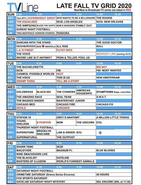 Fall Tv Schedule 2020 Network Tv Grid — Whats On When Tvline