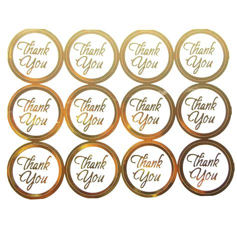 Thank You Print Seal Stickers 1 Inch 100 Count Gold