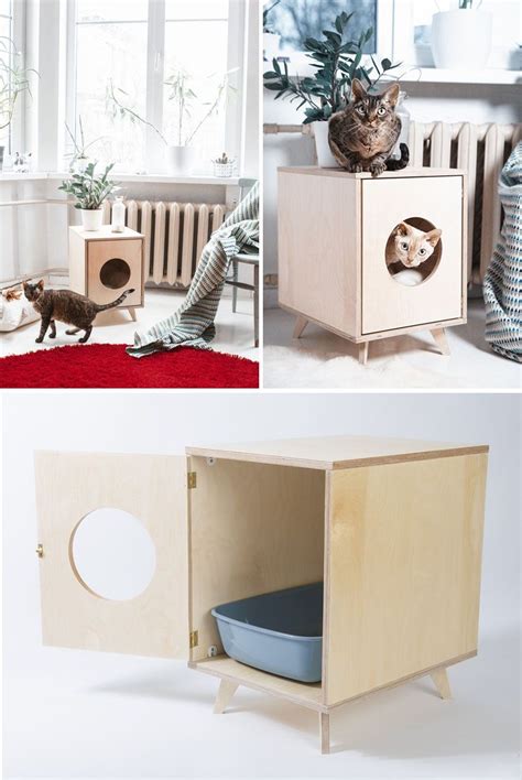 The cat house was designed and painted by artist darcy swope for the cat crossing shelter, read more about it at the happy litterbox. 10 Ideas For Hiding Your Cats Litter Box // Don't ...