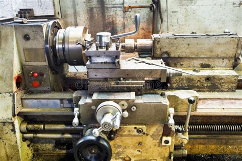 Carriage Of Old Metal Lathe Machine Stock Image Image Of Equipment