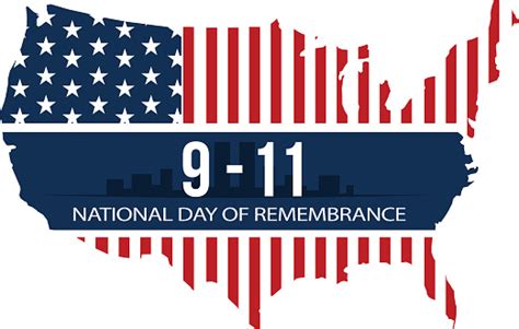 911 National Day Of Remembrance September 11 2001 Vector Illustration