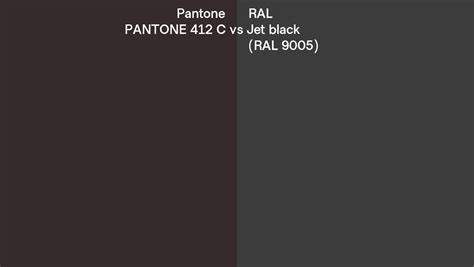 Pantone 412 C Vs Ral Jet Black Ral 9005 Side By Side Comparison