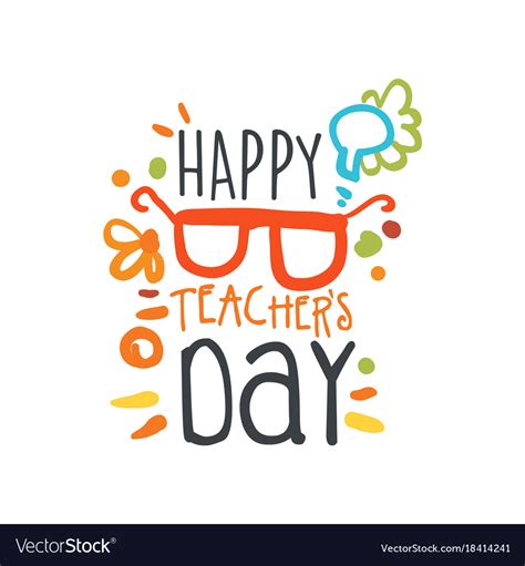 Happy Teachers Day Abstract Greeting Card Vector Image