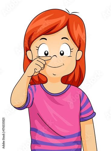 Kid Girl Point Nose Illustration Buy This Stock Vector And Explore