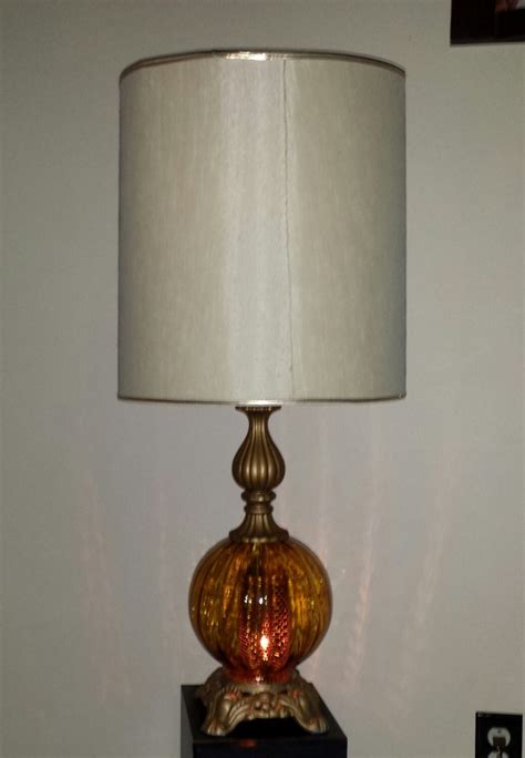 Vintage Amber Globe 3 Way Setting Table Lamp By Roystradingpost
