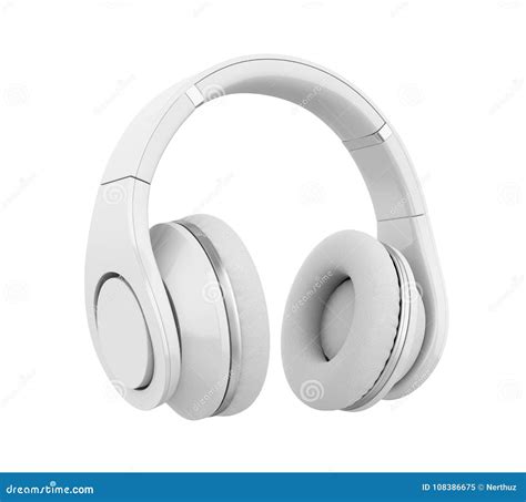White Headphones Isolated 3d Rendering Stock Illustration