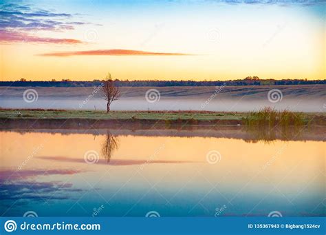 Early Morning River Sunrise Stock Image Image Of Calm Landscape