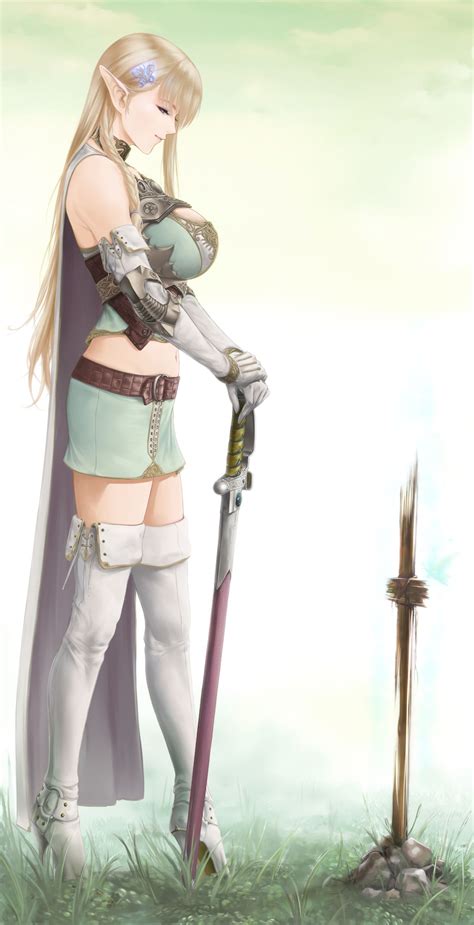 Anime Picture Search Engine 1girl Absurdres Armor Bangs Belt Belt Boots Blonde Hair Blue Eyes